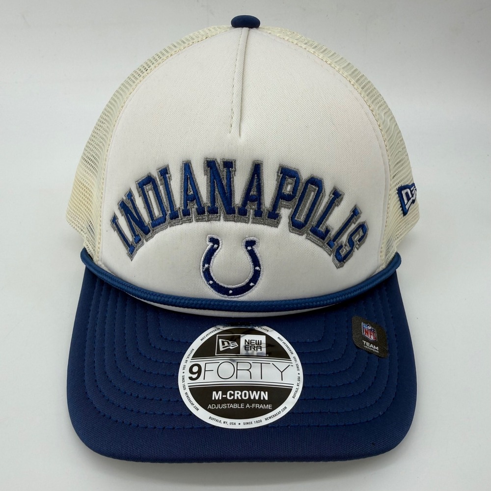 Indianapolis Colts New Era 9FORTY M-Crown Trucker Hat White Blue 60604829 OSFM